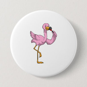 Flamingo with Lipstick 3 Inch Round Button