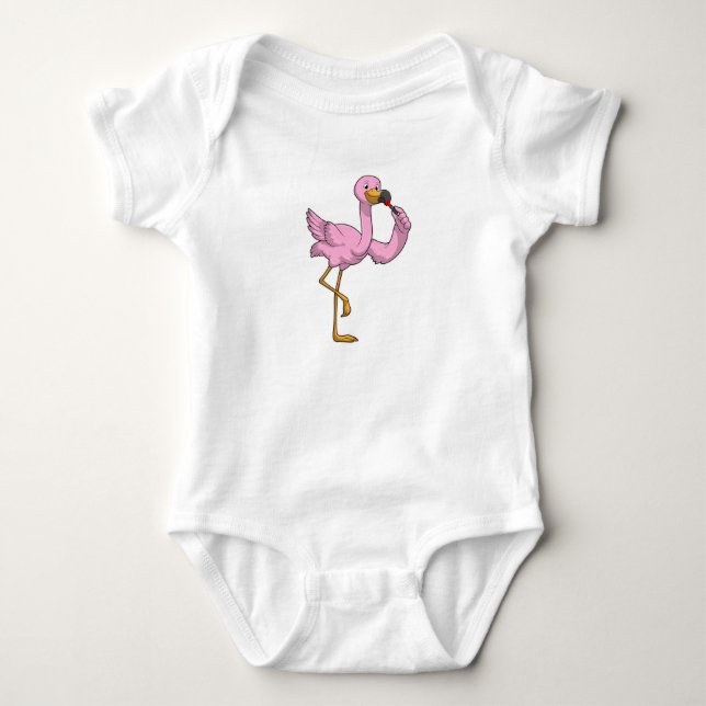 Flamingo with Lipstick Baby Bodysuit (Front)