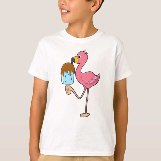 Flamingo with Popsicle T-Shirt (Front)