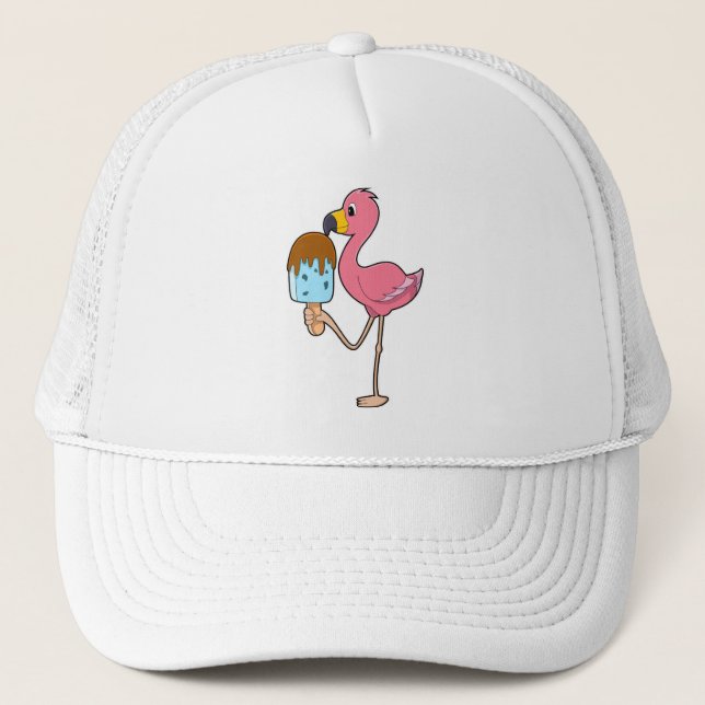 Flamingo with Popsicle Trucker Hat (Front)