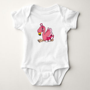 Flamingo with Ribbon Baby Bodysuit