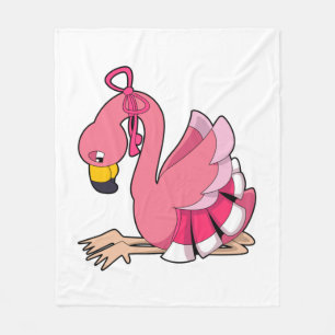 Flamingo with Ribbon Fleece Blanket
