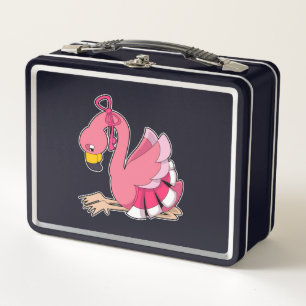 Flamingo with Ribbon Metal Lunch Box