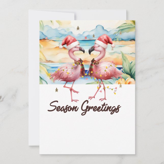 Flamingo with Santa Hat from Florida Holiday Card (Front)