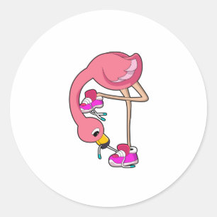 Flamingo with Shoes Classic Round Sticker