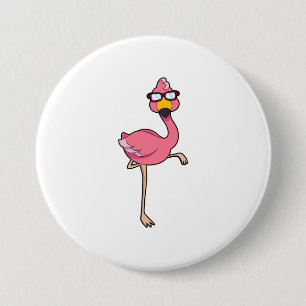 Flamingo with Sunglasses 3 Inch Round Button