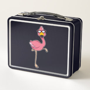 Flamingo with Sunglasses Metal Lunch Box