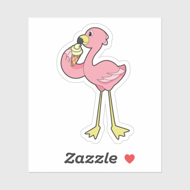 Flamingo with Waffle ice cream (Sheet)