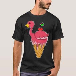 Flamingo with Waffle ice cream Apple T-Shirt