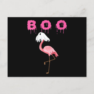 Flamingo   Womens Flamingo Boo Ghost Halloween Holiday Postcard