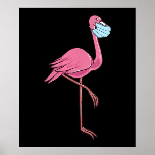 Flamingo Womens Flamingo In A Face Mask Poster