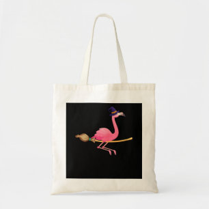 Flamingo Womens Funny Flamingo Witch Halloween Tote Bag