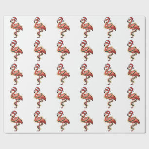 Flamingo Wrapped In Christmas Light Pink Bird Wrapping Paper
