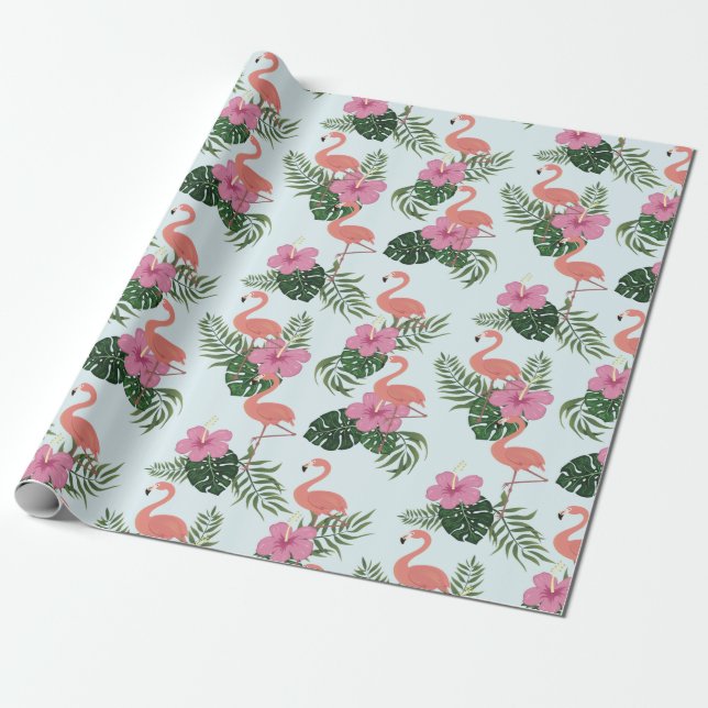 Flamingo Wrapping Paper (Unrolled)