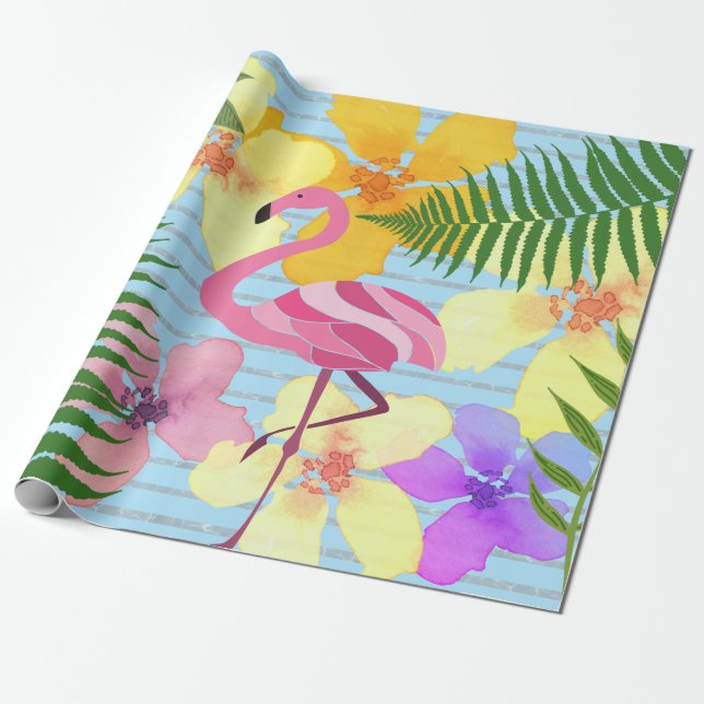 Flamingo Wrapping Paper (Unrolled)
