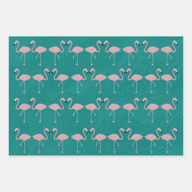 Flamingo Wrapping Paper Sheets (Front)