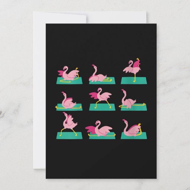 Flamingo Yoga Poses Meditation Workout Exercise Holiday Card (Front)