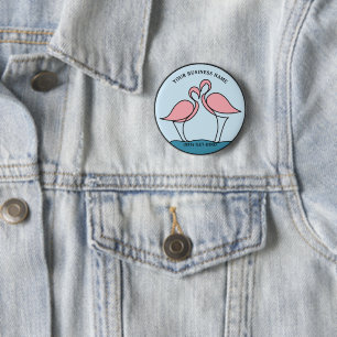 Flamingo Your Business Round Logo Art Photo Quote 2 Inch Round Button