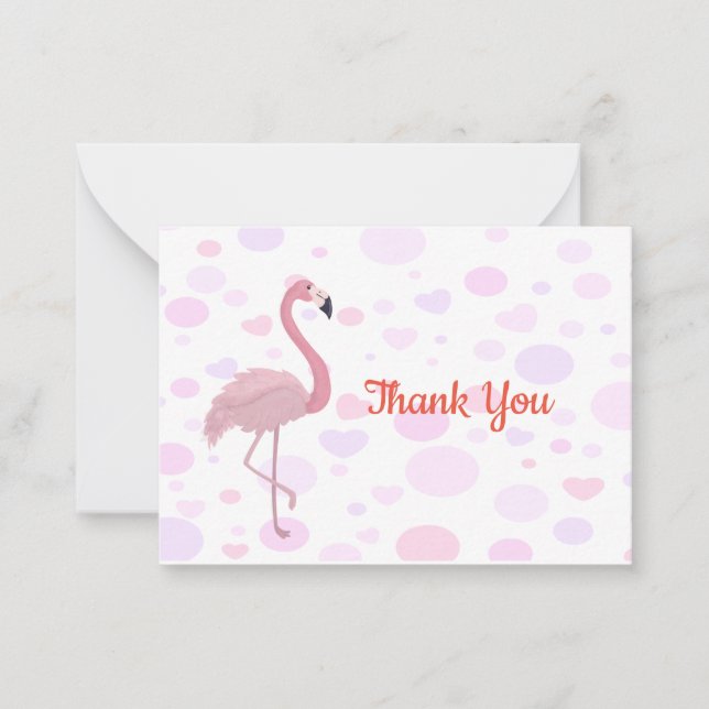 Flamingo Zigzag Thank You Cards (Front)