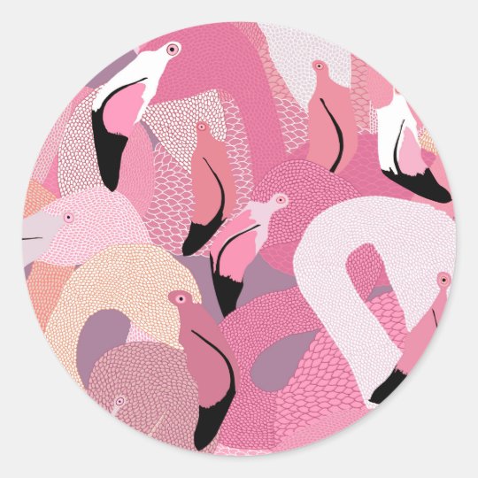 Flamingoes in Pink Sticker