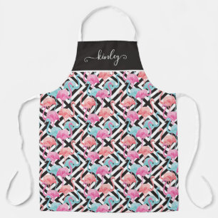 Flamingoes on Bold Design Pattern Apron