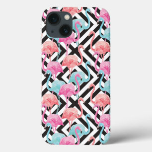 Flamingoes on Bold Design Pattern iPhone 13 Case