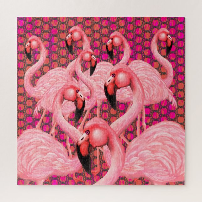 Flamingoes on Parade Jigsaw Puzzle (Vertical)