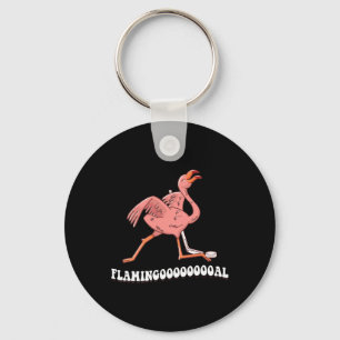 Flamingooooal Flamingo Ice Hockey Keychain