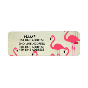 Flamingos Address Labels Personalised