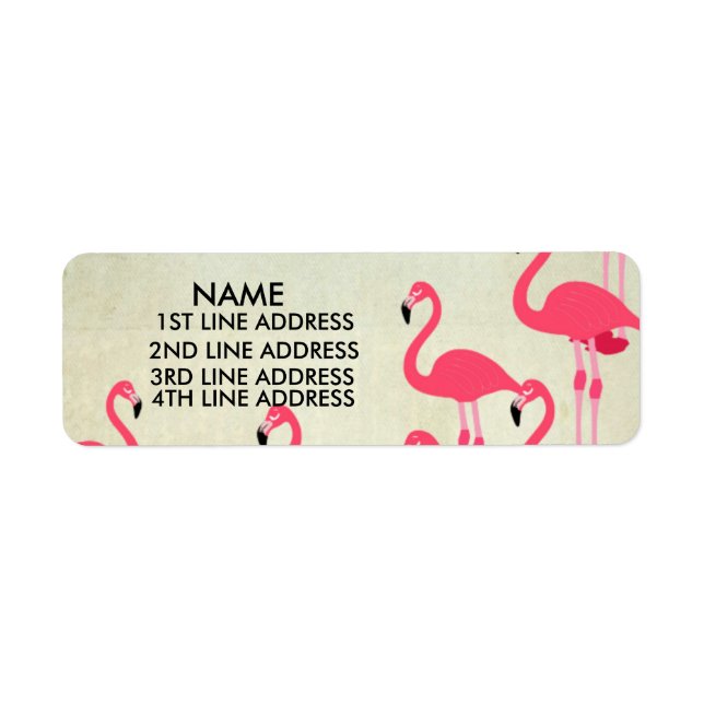 Flamingos Address Labels Personalized (Front)