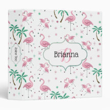 Flamingos and Palm Trees Atomic Style Monogram