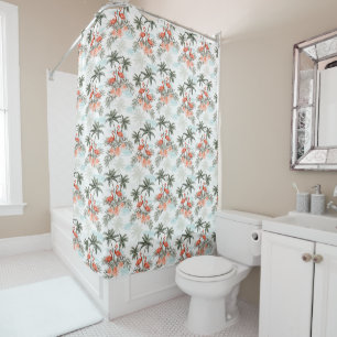 Flamingos and Palm Trees Shower Curtain