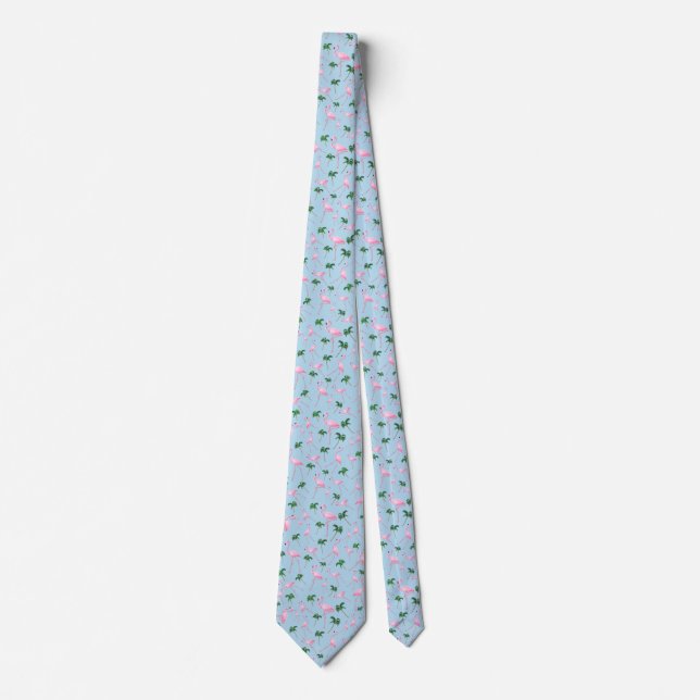 Flamingos and Palm Trees Tie (Front)