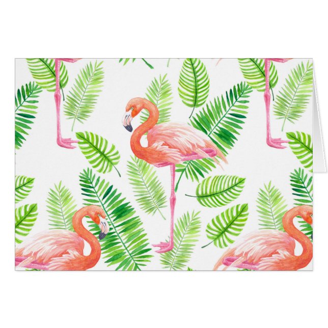 Flamingos and tropical leaves (Front Horizontal)
