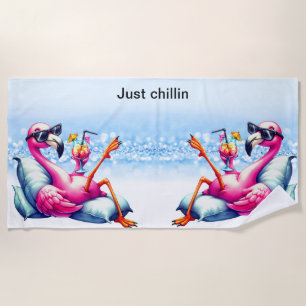 Flamingo's beach towel