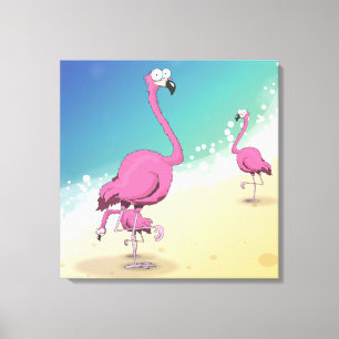 flamingos canvas print