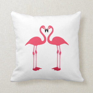 Flamingos cartoon throw pillow