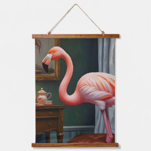 Flamingo's Cozy Corner Hanging Tapestry