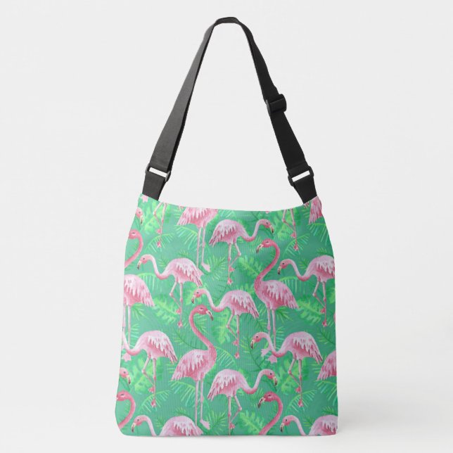 Flamingos Crossbody Bag (Front)