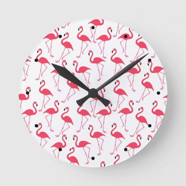 flamingos Flimingos Round Clock (Front)