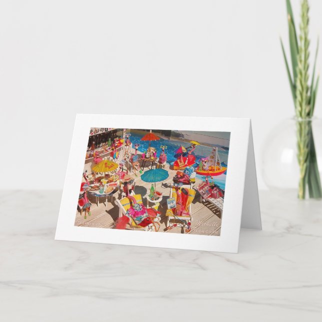 'Flamingos!' for Note Card! Card (Front)