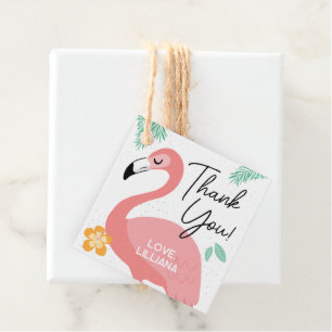 Flamingos & Fun Tropical Birthday Thank You Favour Tags