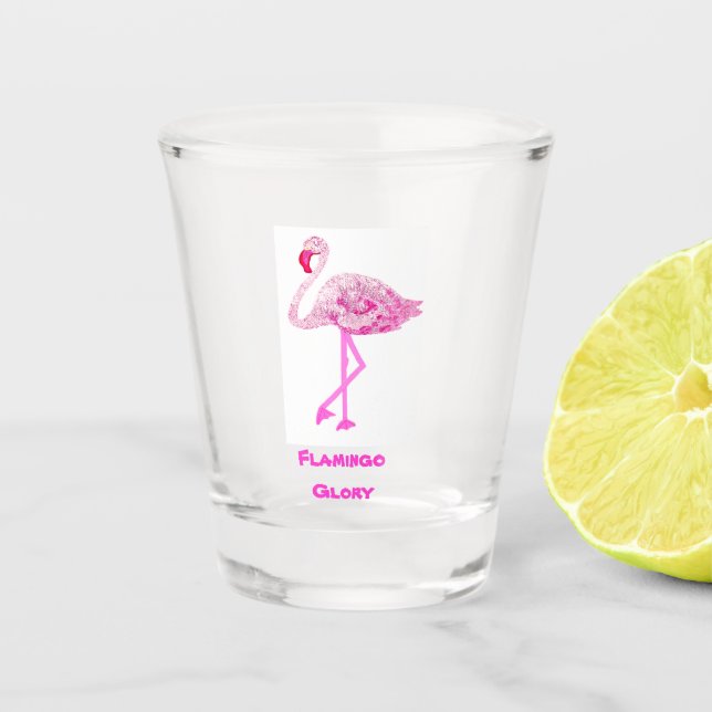 Flamingos Glory  Shot Glass (Front)
