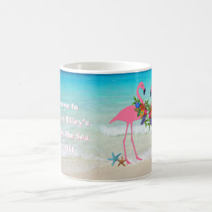 Flamingos Home by the Sea Custom Coffee Mug