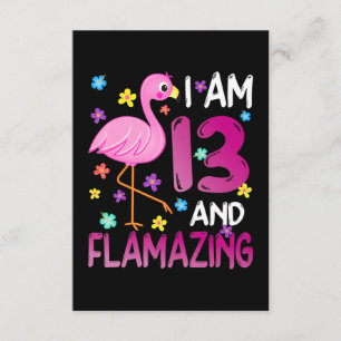 Flamingos I Am 13 Flamazing Amazing 13th Birthday Enclosure Card
