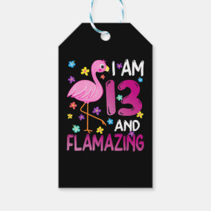 Flamingos  I Am 13 Flamazing Amazing 13th Birthday Gift Tags