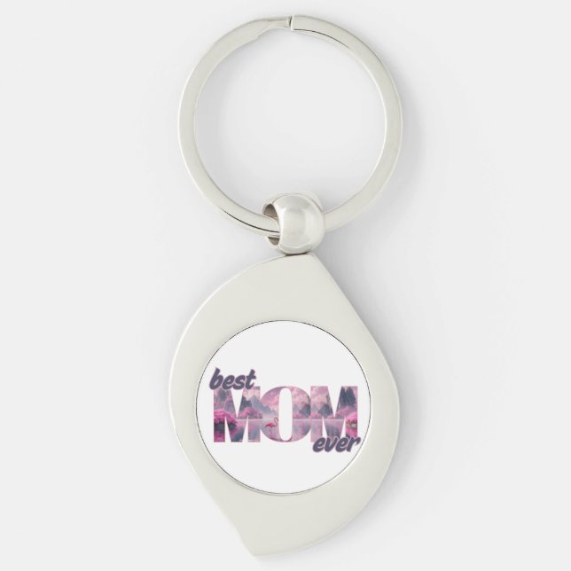 Flamingos in a dream world - best mom ever keychain (Front)
