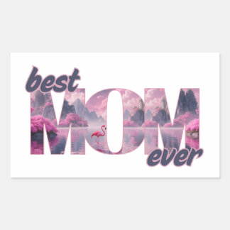 Flamingos in a dream world - best mom ever sticker