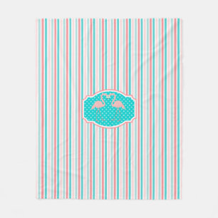 Flamingos in Love Pattern Fleece Blanket