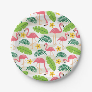 Flamingos in Paradise Paper Plate